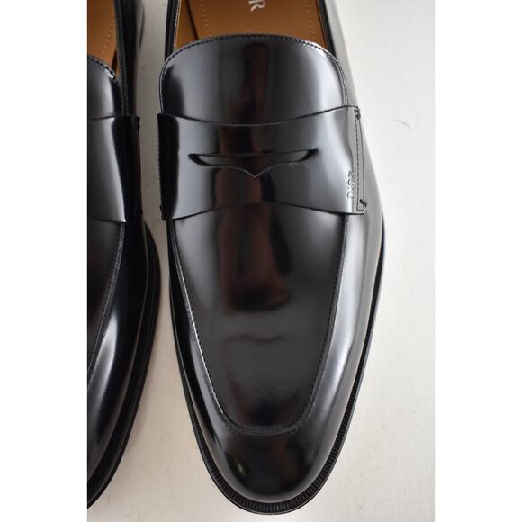 Dior Timeless Penny Loafer Black Calfskin Leather Flat Slip On Dress Shoes 45 12 - Picture 10 of 16